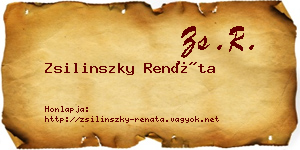 Zsilinszky Renáta névjegykártya